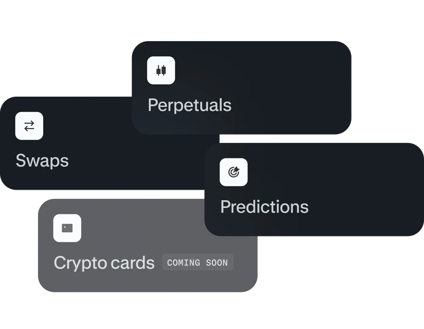 Swaps, Perpetuals, Predictions and Crypto cards